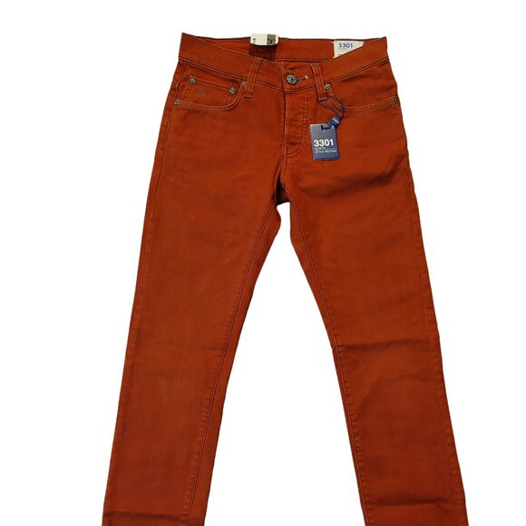 Retro Vintage G-Star Raw 3301 Skinny Burnt Orange High-Rise Denim Jeans  Sz 27 - Picture 2 of 8
